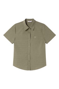 Women's Summer Short-Sleeve Shirt with Small Embroidery, Loose Fit, Slimming Design, High-End Casual Style