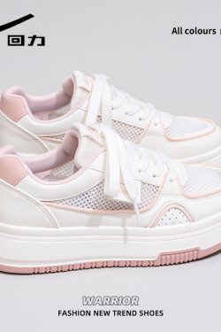 Women's White Sneakers 2025 - Breathable Simple Board Shoes for Students, Korean Style, Versatile Casual Footwear, Trendy INS Fashion