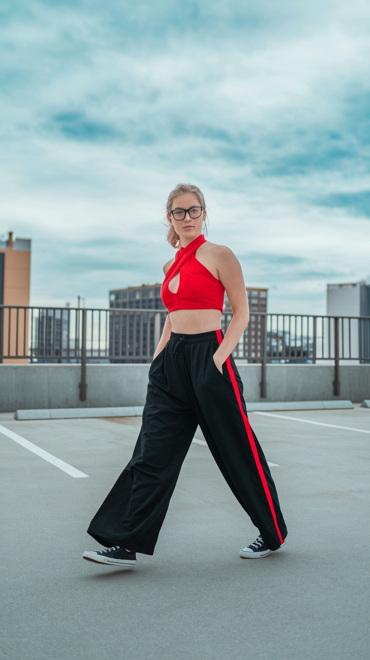 Red and Black Pants Outfit: Chic and Comfortable Choices outfit idea