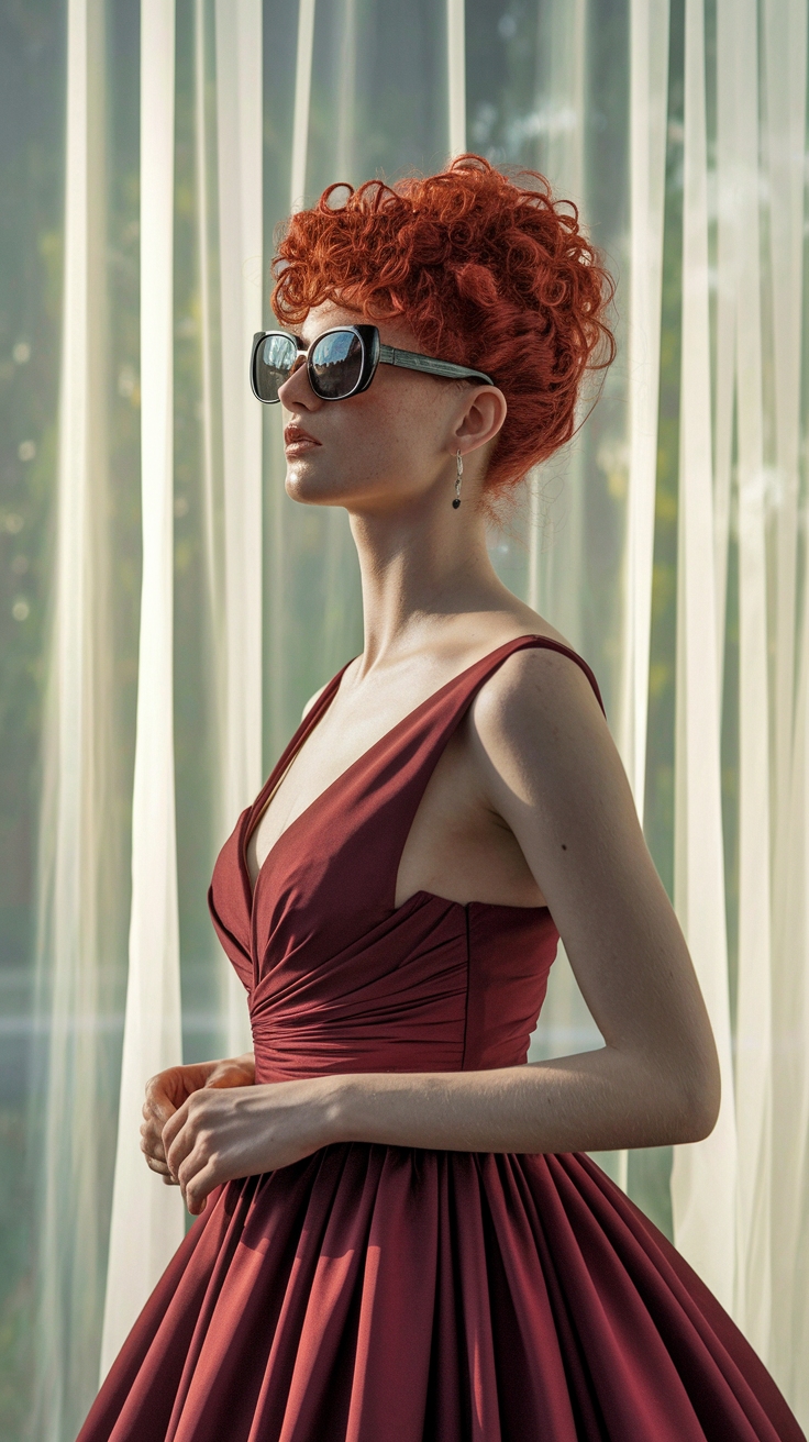 Gorgeous Red Hair Red Dress Outfits for a Bold Statement outfit idea