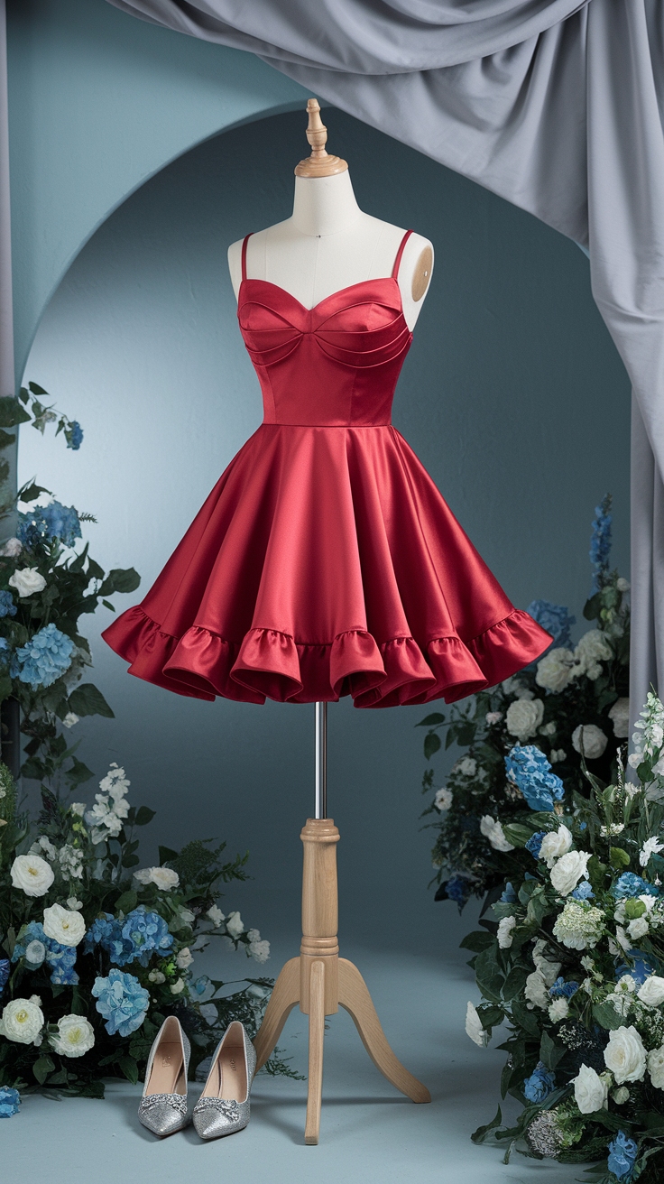 How to Rock a Red Short Gown This Season outfit idea