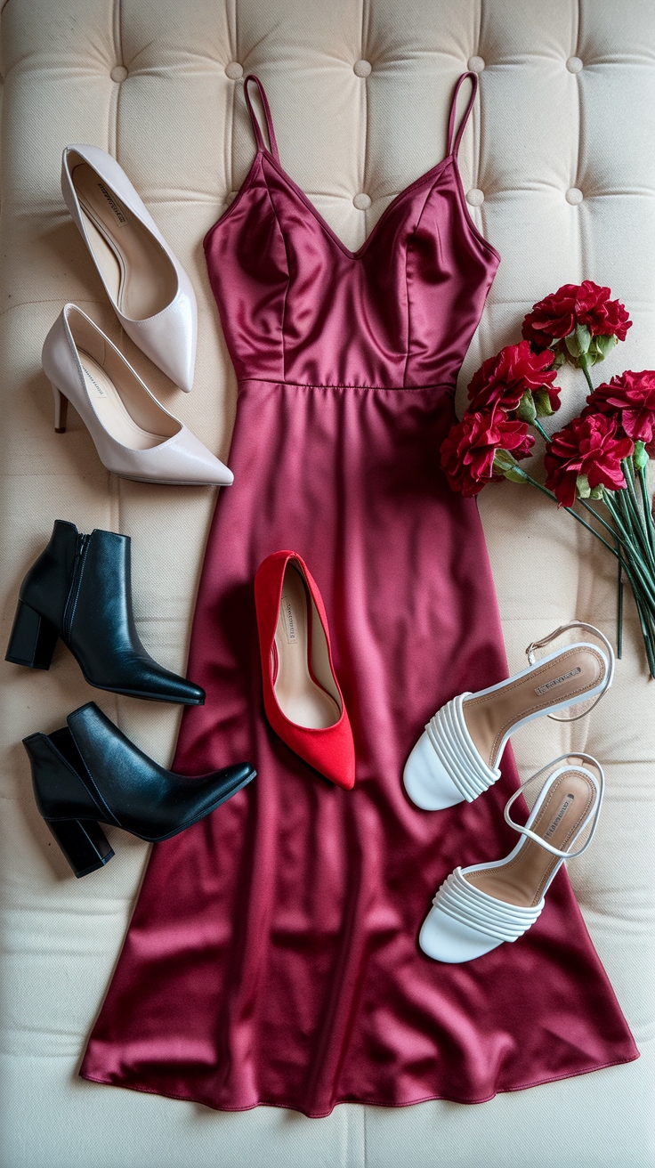 Shoes to Wear with Red Dress: Style Tips and Tricks outfit idea