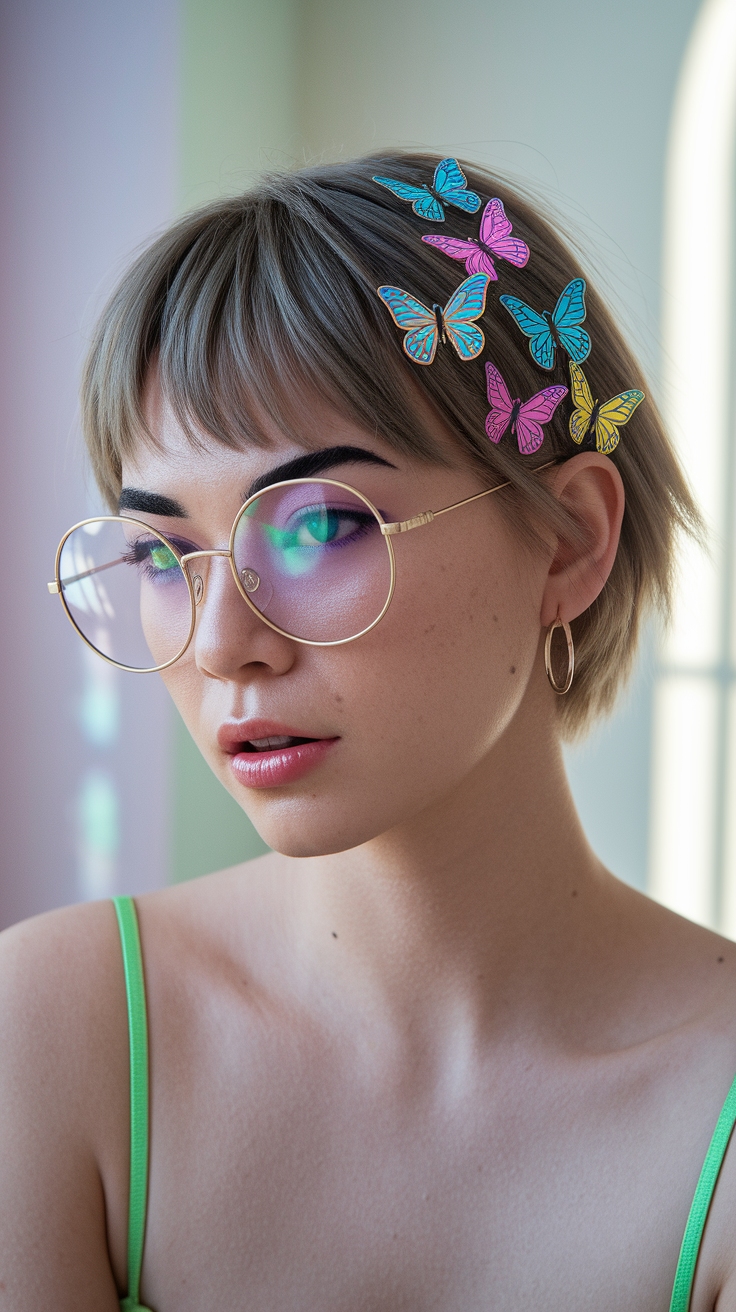 Short Hair Butterfly Clips: A Chic Hair Accessory outfit idea