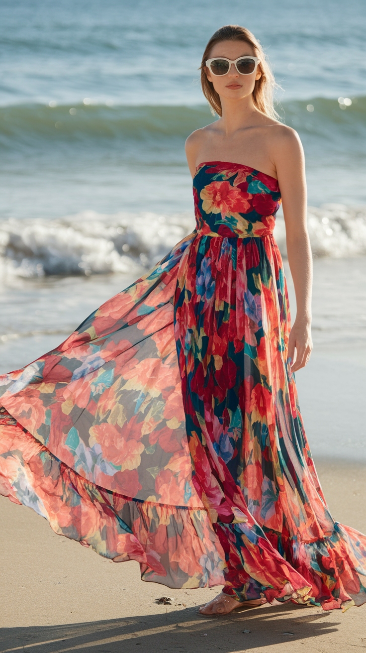 Elevate Your Look with a Strapless Maxi Dress outfit idea