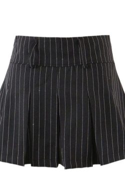 Style Core Aesthetics, New Style Trends - Baby Lies Striped Pleated Skirt