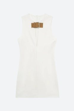 Style Core Aesthetics, New Style Trends - Belted Plunge Neck Mini Dress