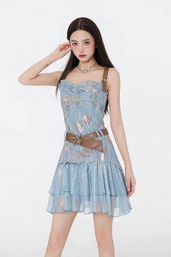 Style Core Aesthetics, New Style Trends - Cowgirl Off Shoulder Mini Dress