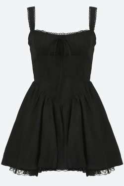 Style Core Aesthetics, New Style Trends - Lace Ruffled Corset Mini Dress