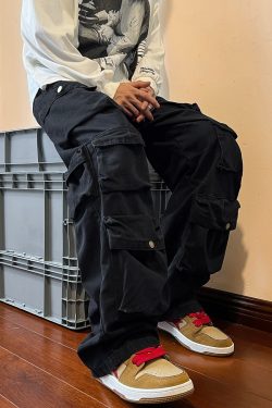 Style Core Aesthetics, New Style Trends - Pantalon Cargo Multi-poches  - Style Vintage Streetwear