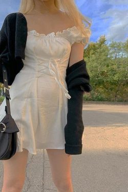 Style Core Aesthetics, New Style Trends - Soft Girl Lace Up Mini Dress