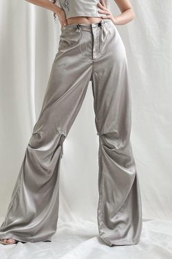 Style Core Aesthetics, New Style Trends - Y2K Satin Wide Leg Pants