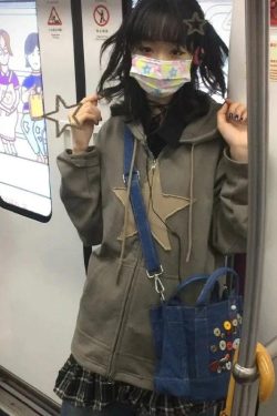 Style Core Aesthetics, New Style Trends - Y2K Stardust Zip-Up Hoodie